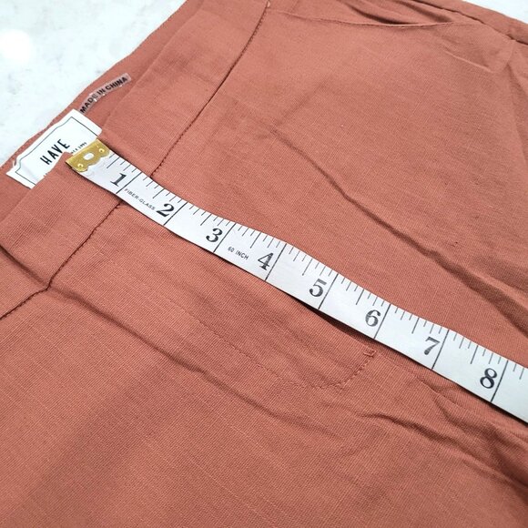 Womens HAVE Rust Brown Slim Fit Cotton-Blend Casual Office Pants Size S - Picture 11 of 12